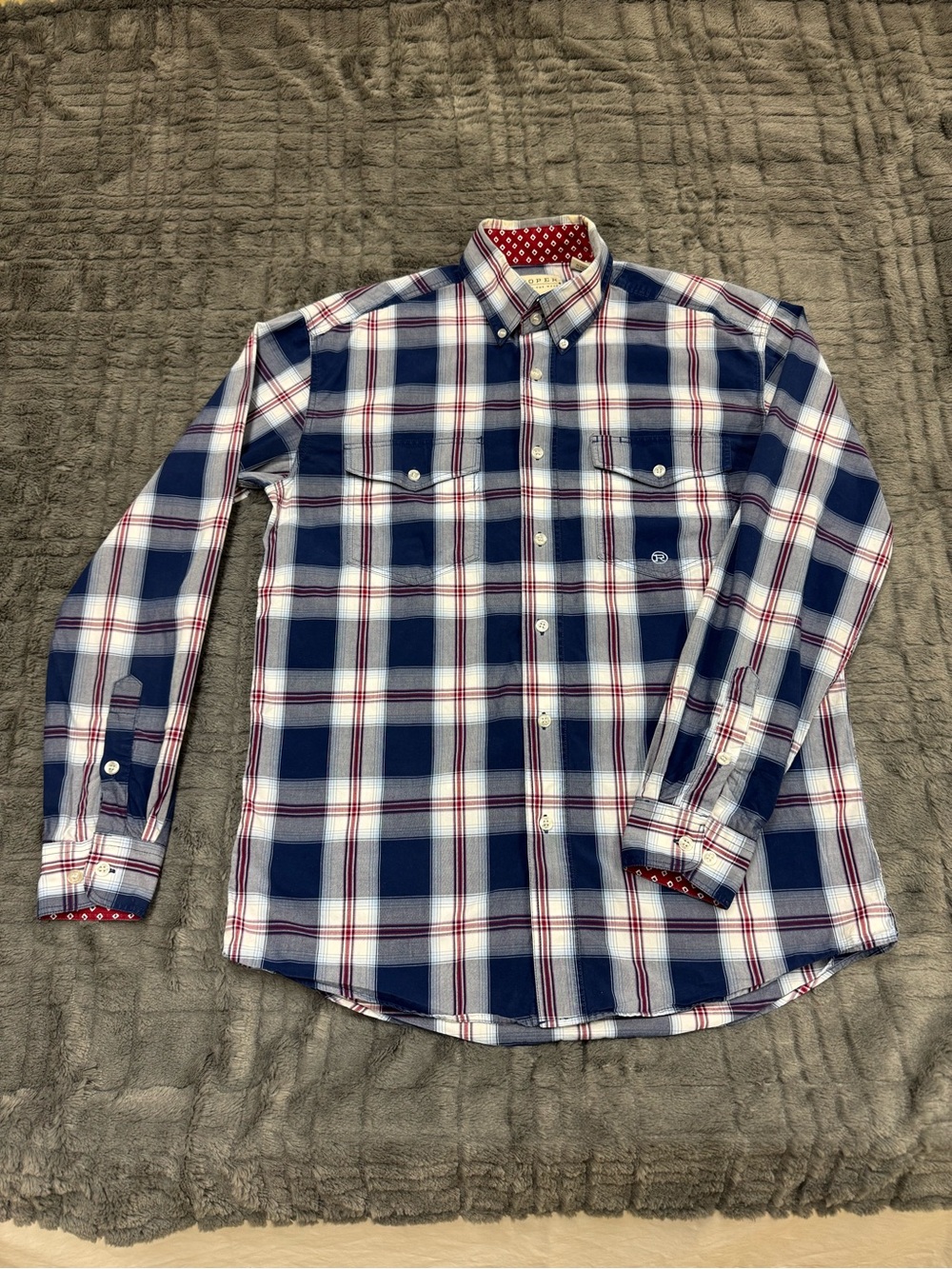 Roper Wear The West Shirt Mens Small Plaid Long Sleeve Button Up Western